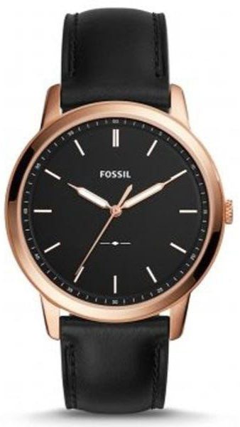 Fossil The Minimalist Black Dial Black Leather Strap Watch for Men - FS5376