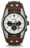 Fossil CH2890 Coachman Chronograph Men's Watch – White Dial & Brown Leather Strap