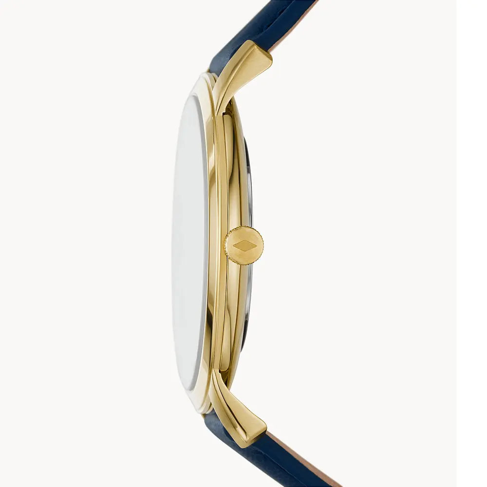 Fossil The Minimalist 3H Analog Blue Dial Blue Leather Strap Watch for Men - FS5789