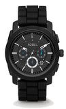 Fossil FS4487 Machine Chronograph Men's Watch – Black Dial & Black Silicone Strap