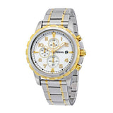Fossil Dean Chronograph White Dial Silver Steel Strap Watch for Men - FS4795
