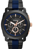 Fossil FS5164 Machine Chronograph Men's Watch – Black Dial & Two-Tone Steel Bracelet
