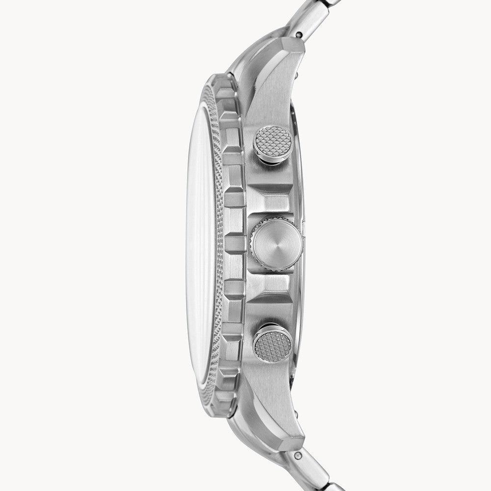 Fossil Bowman Chronograph Blue Dial Silver Steel Strap Watch for Men - FS5604
