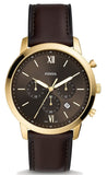 Fossil FS5763 Neutra Chronograph Men’s Watch – Brown Dial & Brown Leather Strap