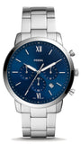 Fossil FS5792 Neutra Chronograph Men's Watch – Blue Dial & Silver Steel Strap