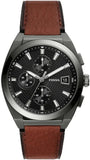 Fossil FS5799 Everett Chronograph Men's Watch – Grey Dial & Brown Leather Strap