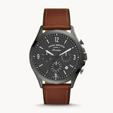 Fossil Forrester Chronograph Grey Dial Brown Leather Strap Watch for Men - FS5815