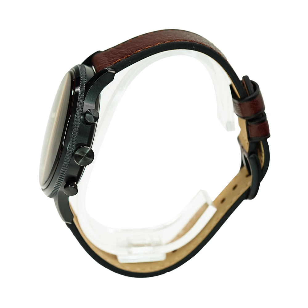 Fossil Retro Pilot Chronograph Brown Dial Brown Leather Strap Watch for Men - FS5833