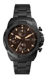 Fossil FS5851 Bronson Chronograph Men’s Watch – Black Dial with Black Steel Strap