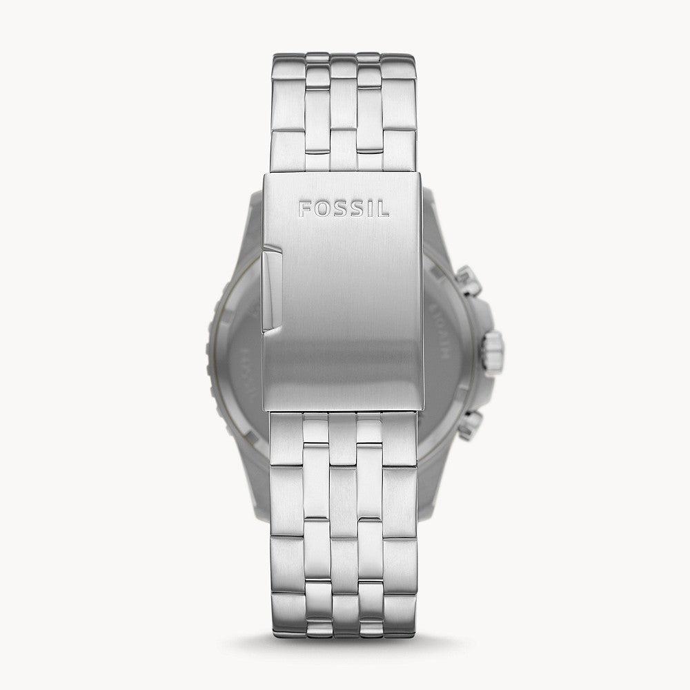 Fossil FB-01 Chronograph Black Dial Silver Steel Strap Watch for Men - FS5864