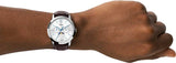 Fossil FS5905 Neutra Minimalist Moonphase Men’s Watch – Silver Dial with Brown Leather Strap