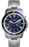 Fossil FS5238 Grant Sport Chronograph Men's Watch – Blue Dial & Silver Steel Bracelet