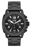 Fossil FS4927 Machine Chronograph Men's Watch – Black Dial & Black Steel Bracelet
