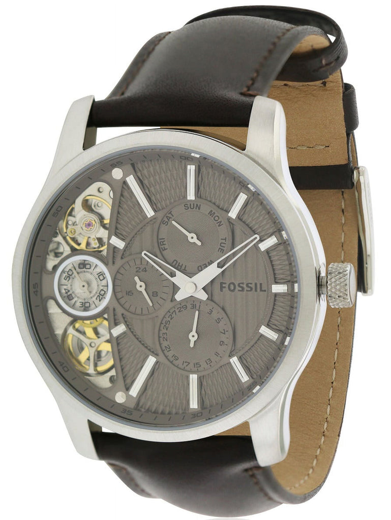 Fossil Twist Chronograph Multifunction Taupe Dial Brown Leather Strap Watch for Men - ME1098