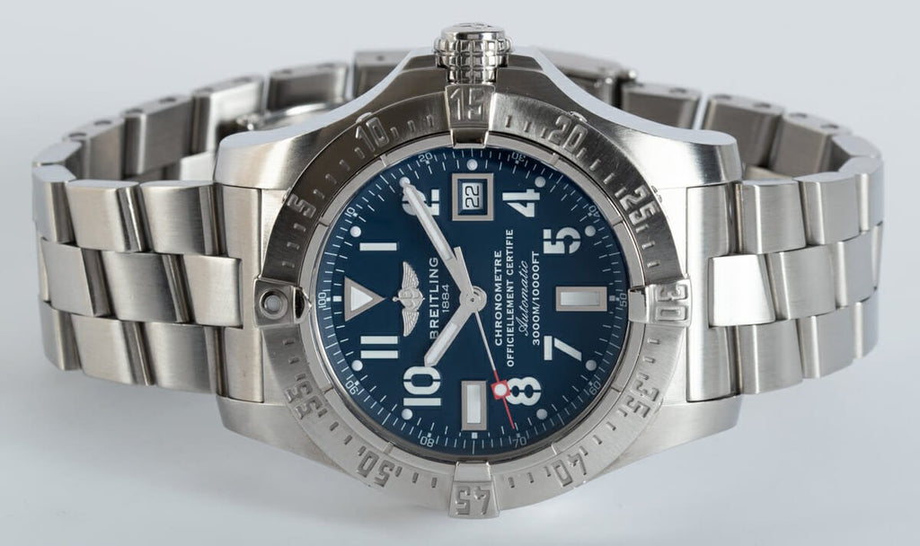 Breitling Aeromarine Avenger Seawolf 45mm Blue Dial Stainless Steel Mens Watch - A1733110/C756