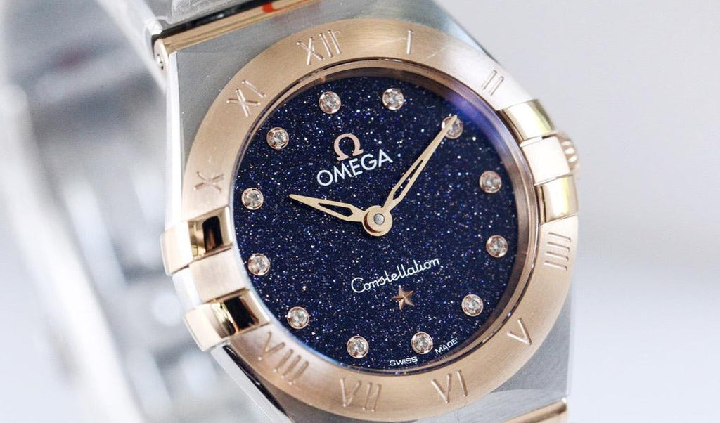 Omega Constellation Quartz Diamonds Blue Dial Two Tone Steel Strap Watch for Women - 131.20.25.60.53.002