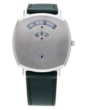 Gucci Grip Quartz Silver Dial Green Leather Strap Watch For Women - YA157404