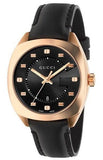 Gucci YA142407 GG2570 Quartz Women's Watch – Black Dial & Black Leather Strap