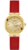 Guess GW0646L1 Trend Dragon Women’s Watch – Gold Dial & Red Leather Strap