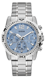 Guess GW0056G2 Commander Chronograph Men's Watch – Blue Dial & Silver Steel Strap