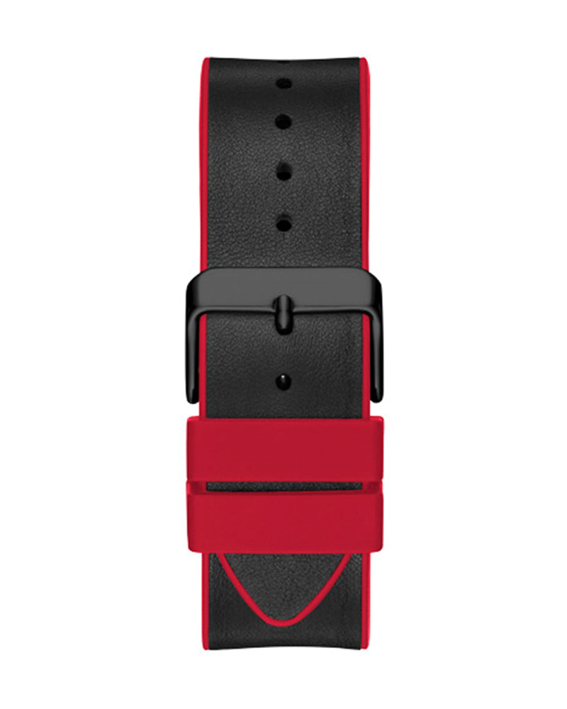 Guess Phoenix Multifunction Black Dial Black & Red Rubber Strap Watch for Men - GW0202G7