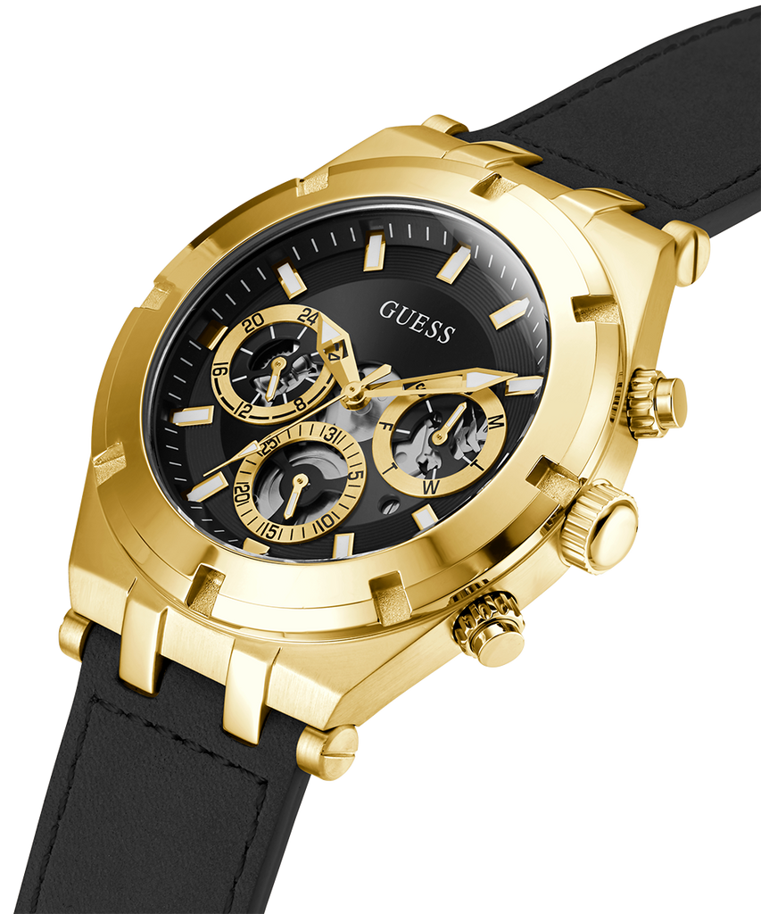 Guess Continental Black Dial Black Rubber Strap Watch for Men - GW0262G2