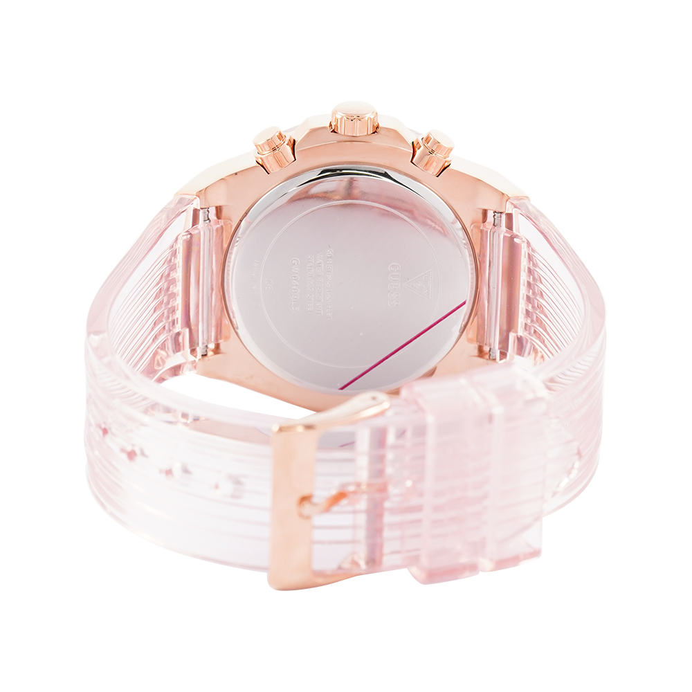 Guess Athena Rose Gold Dial Rose Gold Rubber Strap Watch for Women - GW0409L3