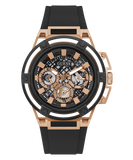 Guess Matrix Multifunction Black Dial Black Rubber Strap Watch For Men - GW0423G5