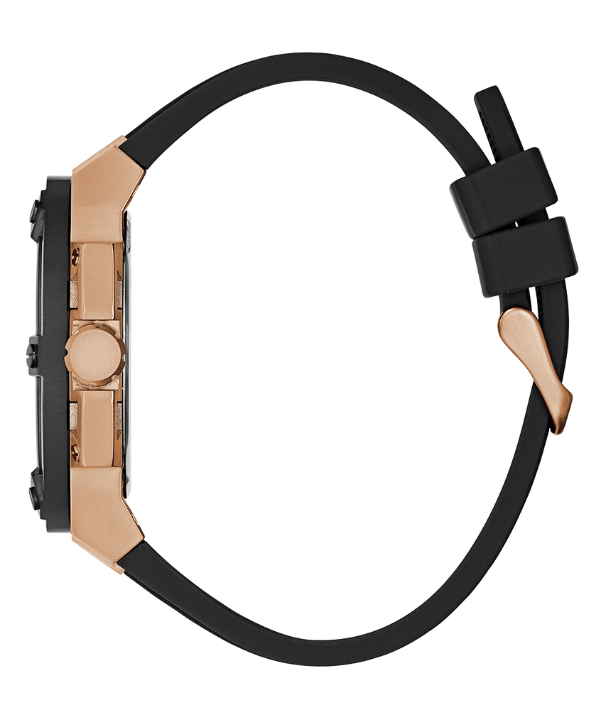 Guess Matrix Multifunction Black Dial Black Rubber Strap Watch For Men - GW0423G5