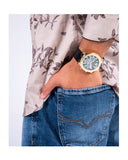 Guess Edge Chronograph Green Dial Black Leather Strap Watch For Men - GW0492G3