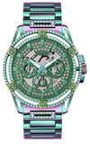 Guess GW0497G3 King Iridescent Multifunction Men’s Watch – Multicolor Dial & Purple Steel Strap
