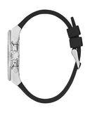 Guess Momentum Chronograph Crystals Black Dial Black Silicone Strap Watch For Men - GW0518G1