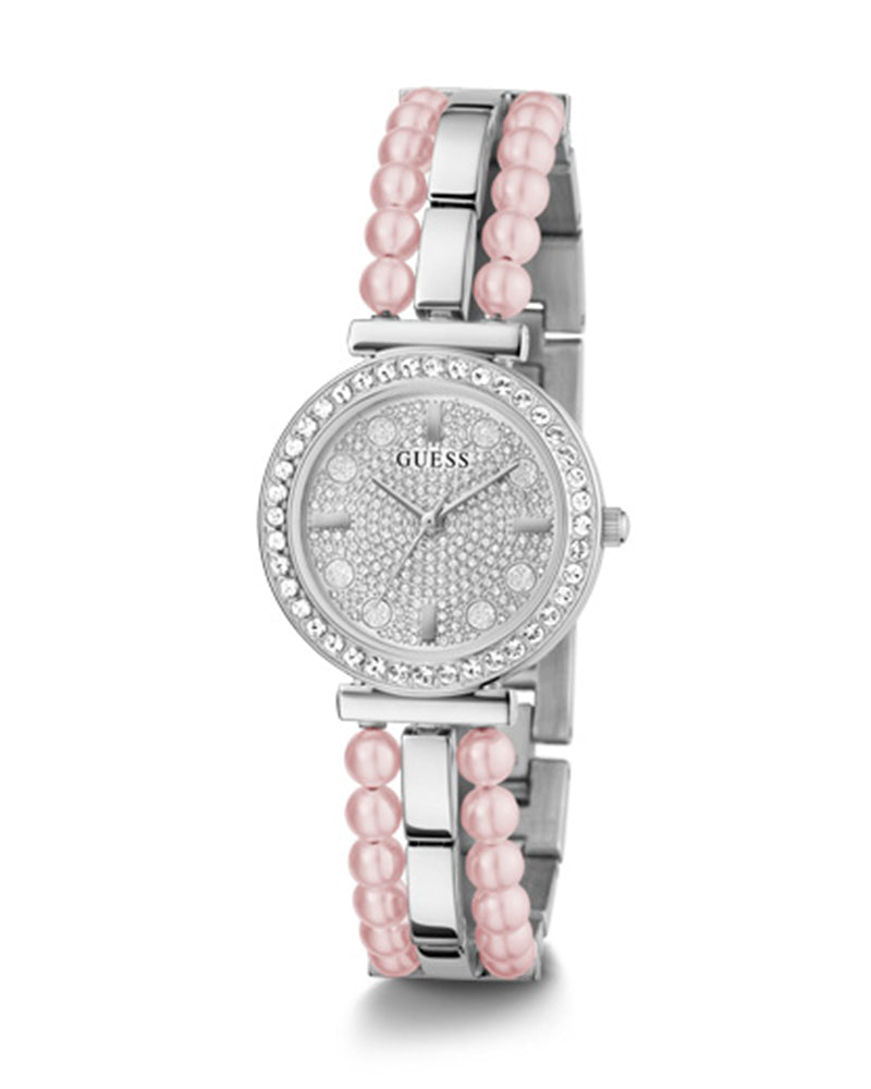 Guess Gala Diamonds Silver Dial Two Tone Steel Strap Watch for Women - GW0531L1