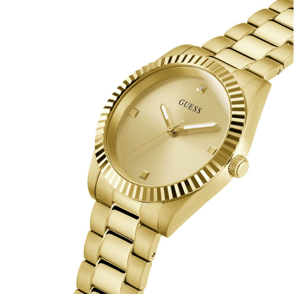 Guess Connoisseur Analog Gold Dial Gold Steel Strap Watch For Men - GW0542G2