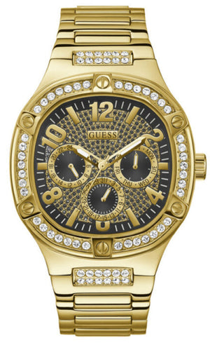 Guess Duke Glitz Crystals Gold Dial Gold Steel Strap Watch For Men - GW0576G2