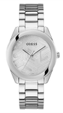 Guess Cubed Analog Silver Dial Silver Steel Strap Watch For Women - GW0606L1