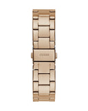 Guess Cubed Analog Black Dial Rose Gold Steel Strap Watch For Women - GW0607L3