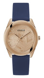 Guess GW0665L2 Cubed Analog Women’s Watch – Rose Gold Dial & Blue Leather Strap
