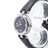Gucci Diamantissima Quartz Diamonds Black Dial Black Leather Strap Watch for Women - YA141506