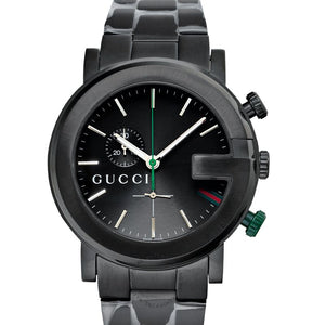 Gucci G Chrono Black Dial Black Steel Strap Watch For Men - YA101331