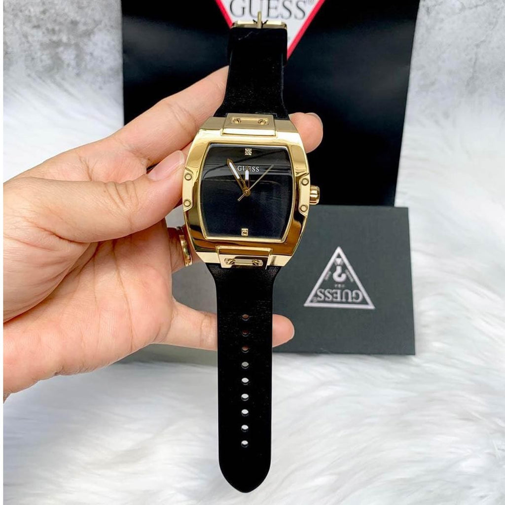 Guess Phoenix Black Dial Black Rubber Strap Watch for Men - GW0386G3