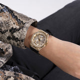 Guess GW0439L2 Princess Crystals Women’s Watch – Gold Dial & Black Silicone Strap