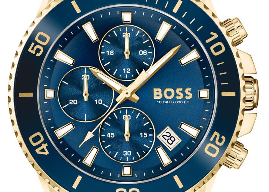 Hugo Boss Admiral Blue Dial Blue Rubber SIlicon Strap Watch for Men - 1513965