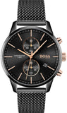 Hugo Boss 1513811 Associate Men's Watch – Black Dial & Black Mesh Bracelet