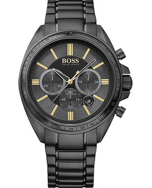 Hugo Boss Driver Black Dial Black Steel Strap Watch for Men - 1513277