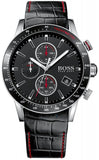 Hugo Boss 1513390 Rafale Chronograph Men's Watch – Black Dial & Black Leather Strap