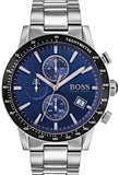 Hugo Boss 1513510 Rafale Quartz Men's Watch – Blue Dial & Silver Steel Strap