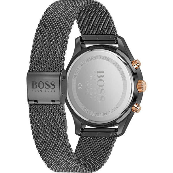 Hugo Boss Associate Grey Dial Grey Mesh Bracelet Watch for Men - 1513870