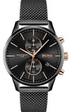Hugo Boss 1513769 Associate Men's Watch – Black Dial & Black Mesh Bracelet