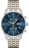 Hugo Boss 1513976 Associate Men's Watch – Blue Dial & Two-Tone Steel Strap